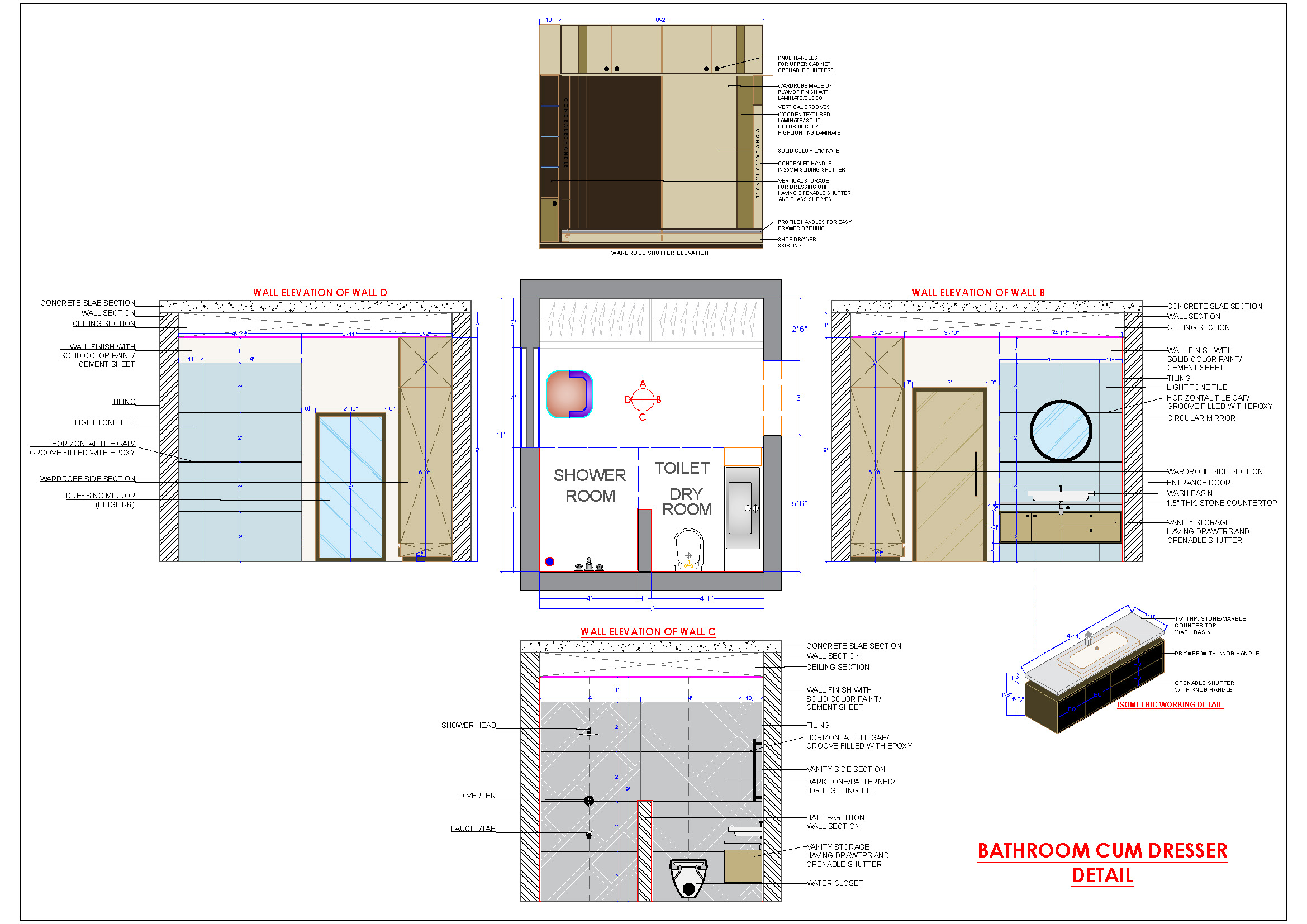 Bathroom Dresser Room Fusion CAD Design